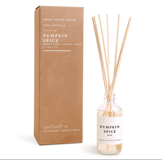 Pumpkin Spice Reed Diffuser - Clear Jar - 3.5 oz