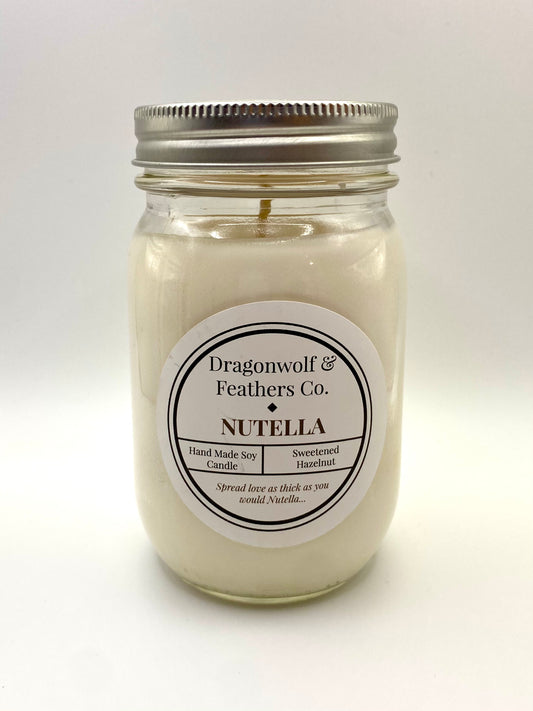 Dragonwolf & Feathers Co Handmade 100% Soy Candles - Nutella